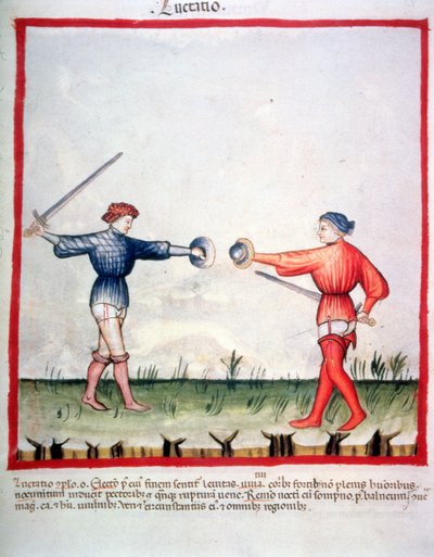 Fencing, from Tacuinum Sanitatis by Italian School